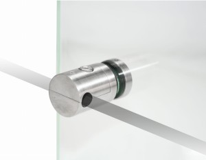 Точечный стеклодержатель ø30/37мм M6 с отверстием для трубы ø10мм, AISI 316, ШЛИФ